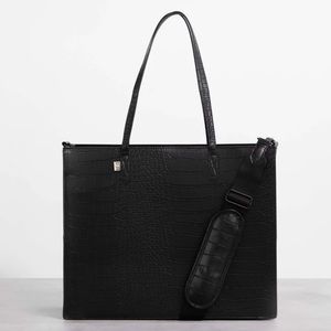 BEIS Work Tote in Black Croc